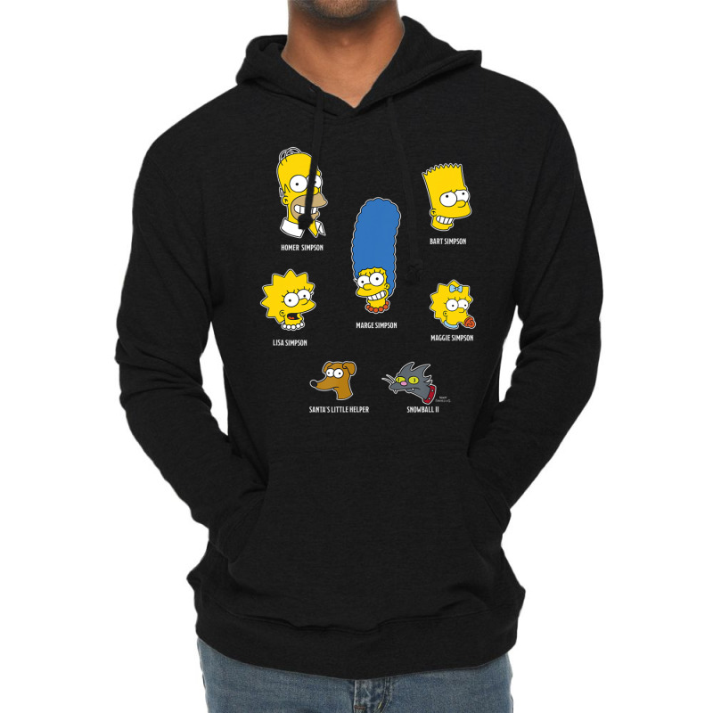 The Simpsons Family Faces C2 Lightweight Hoodie by longdanouj | Artistshot