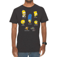 The Simpsons Family Faces C2 Vintage T-shirt | Artistshot