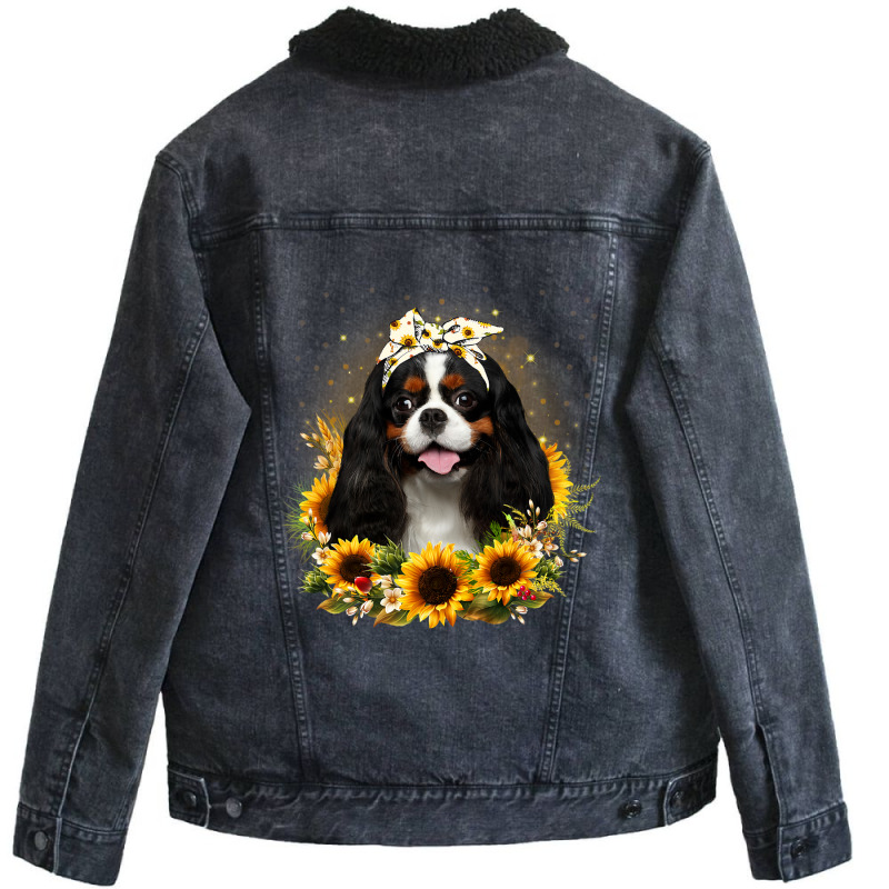 Cavalier King Charles Spaniel Dog Mothers Day For  Unisex Sherpa-lined Denim Jacket | Artistshot