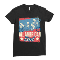 The Simpsons Father's Day Homer All American Dad Ladies Fitted T-shirt | Artistshot