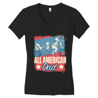 The Simpsons Father's Day Homer All American Dad Women's V-neck T-shirt | Artistshot