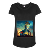 Legendary Creature Dragon Character Cartoon Maternity Scoop Neck T-shirt | Artistshot