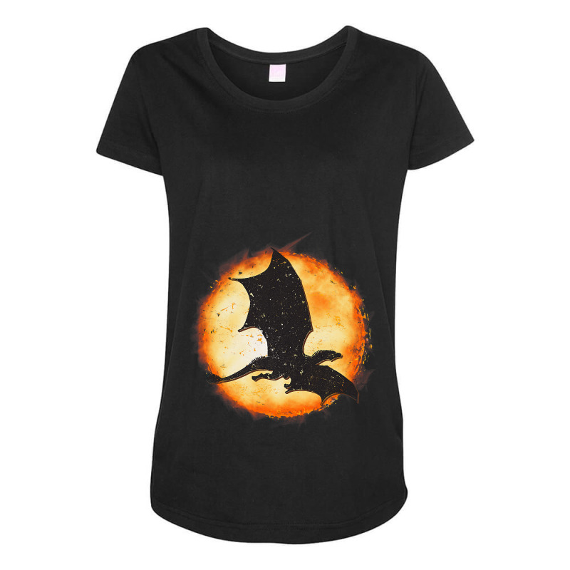 Mythical Fantasy Dragonfire Flying Dragon Hallowee Maternity Scoop Neck T-shirt by kerrmanthez | Artistshot