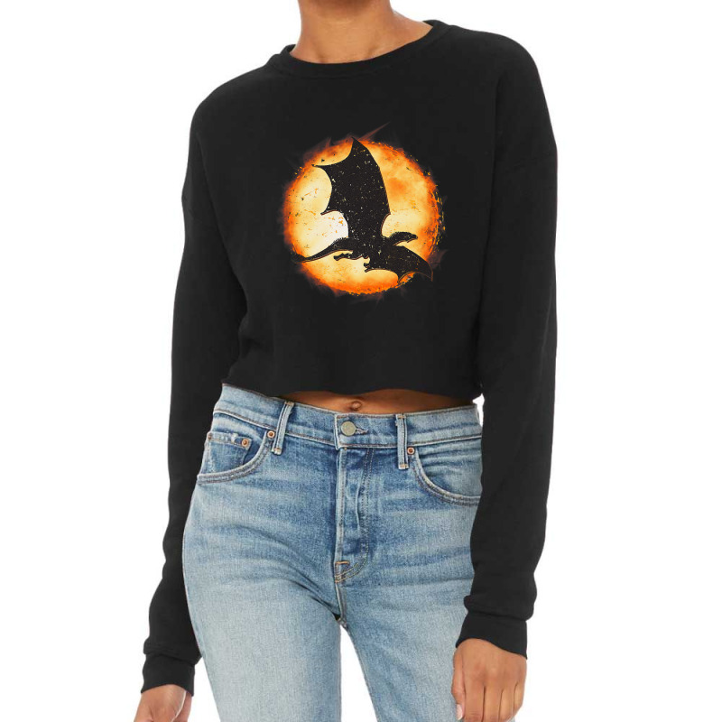 Mythical Fantasy Dragonfire Flying Dragon Hallowee Cropped Sweater by kerrmanthez | Artistshot