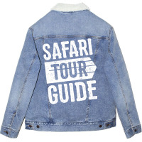 Safari Tour Guide Kids Adult Funny Halloween Costu Unisex Sherpa-lined Denim Jacket | Artistshot