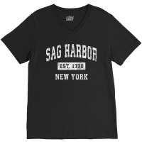 Sag Harbor New York Ny Vintage Established Sports  V-neck Tee | Artistshot