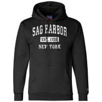 Sag Harbor New York Ny Vintage Established Sports  Champion Hoodie | Artistshot