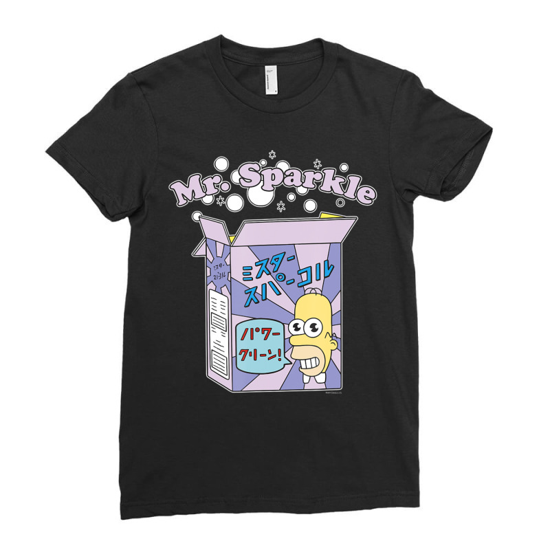 The Simpsons Homer Mr. Sparkle Kanji Box Bubbles V Ladies Fitted T-Shirt by longdanouj | Artistshot