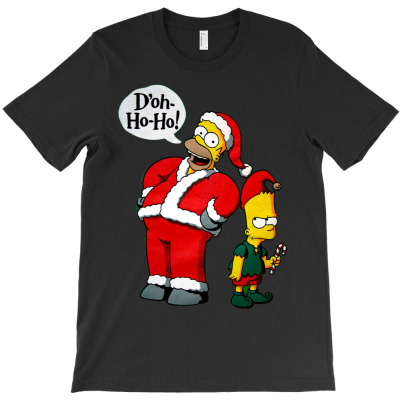 Homer Simpson Santa T-shirt Designed By Dennishinerman