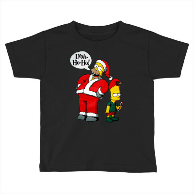 Homer Simpson Santa Toddler T-shirt Designed By Dennishinerman
