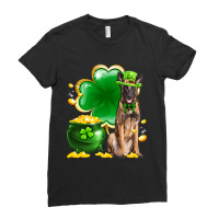 Malinois Dog Shamrock St Patricks Day Dog Irish Gi Ladies Fitted T-shirt | Artistshot