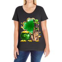 Malinois Dog Shamrock St Patricks Day Dog Irish Gi Ladies Curvy T-shirt | Artistshot