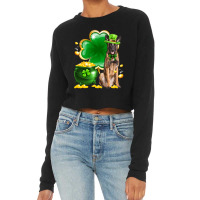 Malinois Dog Shamrock St Patricks Day Dog Irish Gi Cropped Sweater | Artistshot