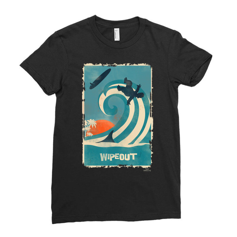 The Simpsons Homer Retro Vintage Wipeout Vacation Ladies Fitted T-Shirt by longdanouj | Artistshot