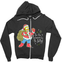 The Simpsons Homer Santa Christmas Season To Be Je Zipper Hoodie | Artistshot