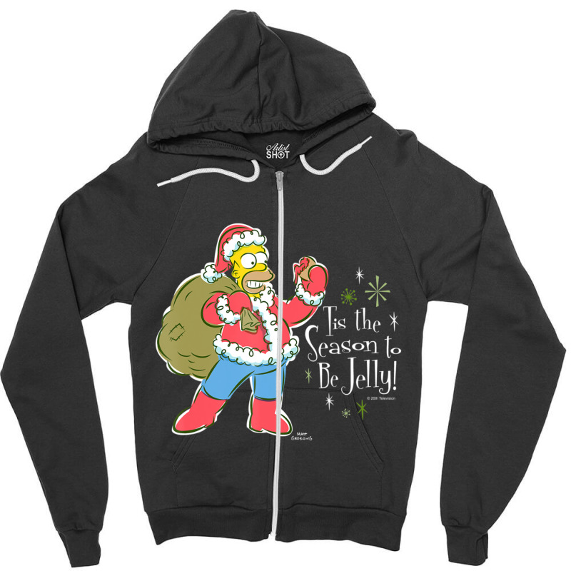 The Simpsons Homer Santa Christmas Season To Be Je Zipper Hoodie by longdanouj | Artistshot