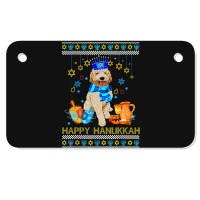 Ugly Hanukkah Sweater Jewish Goldendoodle Dog Meno Motorcycle License Plate | Artistshot