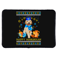 Ugly Hanukkah Sweater Jewish Goldendoodle Dog Meno Rectangle Patch | Artistshot