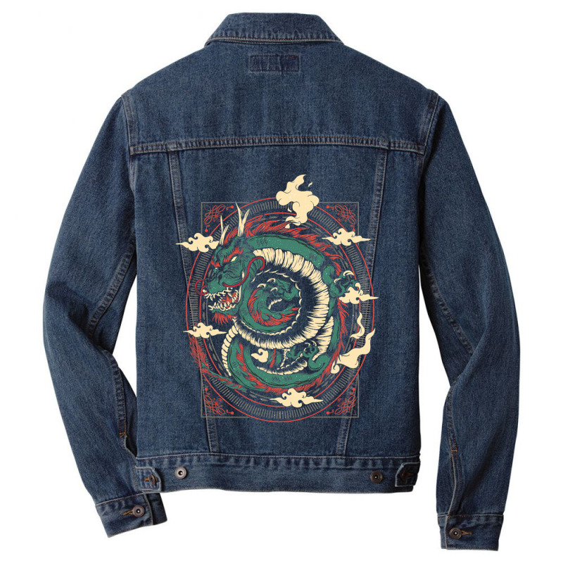 Japanese Dragon Warrior Samurai Kanji Mask Men Denim Jacket by whoretacarpal | Artistshot