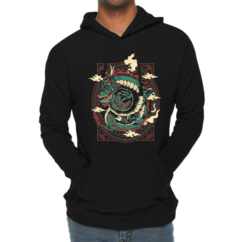 Japanese Dragon Warrior Samurai Kanji Mask Lightweight Hoodie by whoretacarpal | Artistshot