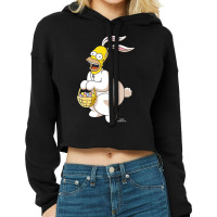 The Simpsons Homer Simpson Easter Bunny Cropped Hoodie | Artistshot