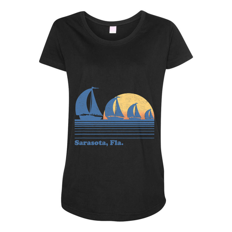 Sarasota Fl Sailboat  Vintage 80s Sunset Maternity Scoop Neck T-shirt by home12 | Artistshot