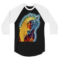 Haflinger Horse Portrait 3/4 Sleeve Shirt | Artistshot