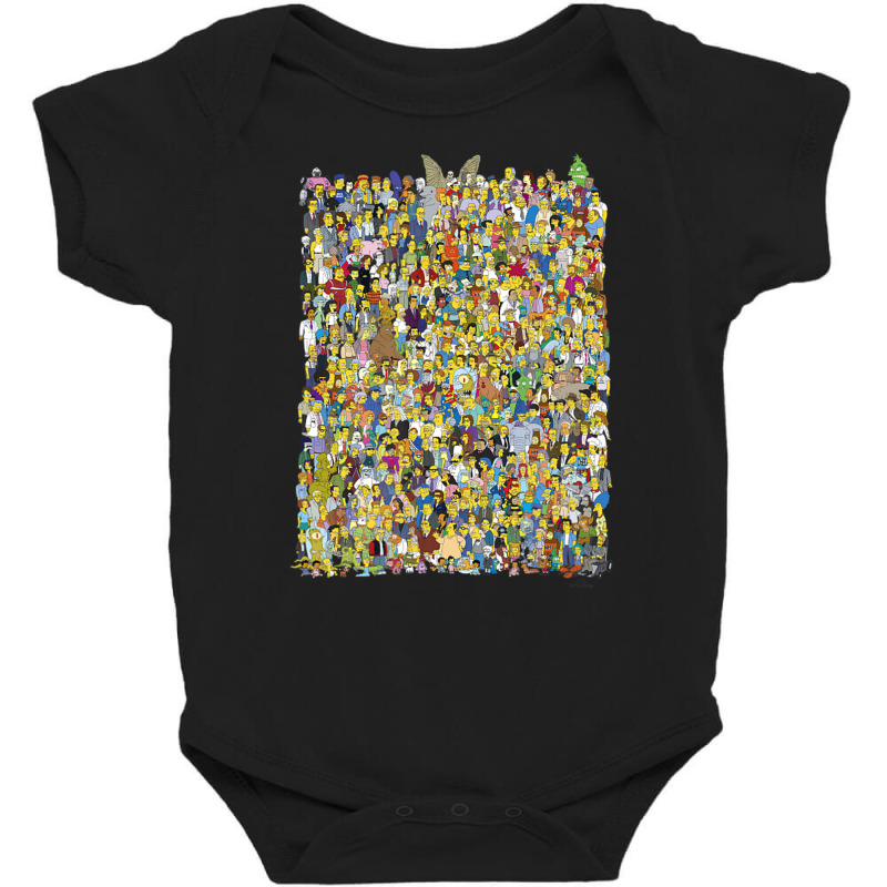 The Simpsons All The Characters Baby Bodysuit by longdanouj | Artistshot