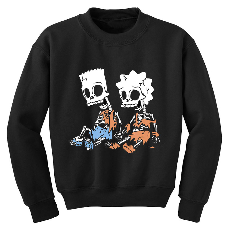 The Simpsons Bart & Lisa Skeletons Youth Sweatshirt by longdanouj | Artistshot