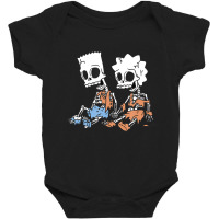 The Simpsons Bart & Lisa Skeletons Baby Bodysuit | Artistshot