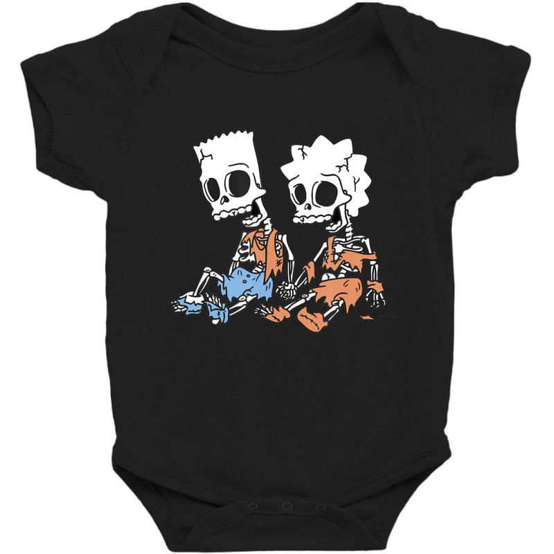 The Simpsons Bart & Lisa Skeletons Baby Bodysuit by longdanouj | Artistshot