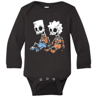 The Simpsons Bart & Lisa Skeletons Long Sleeve Baby Bodysuit | Artistshot