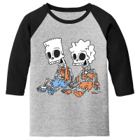 The Simpsons Bart & Lisa Skeletons Youth 3/4 Sleeve | Artistshot