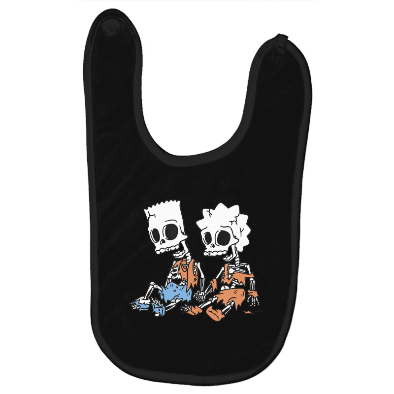 The Simpsons Bart & Lisa Skeletons Baby Bibs by longdanouj | Artistshot