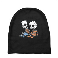 The Simpsons Bart & Lisa Skeletons Baby Beanies | Artistshot