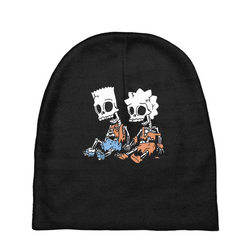 The Simpsons Bart & Lisa Skeletons Baby Beanies by longdanouj | Artistshot