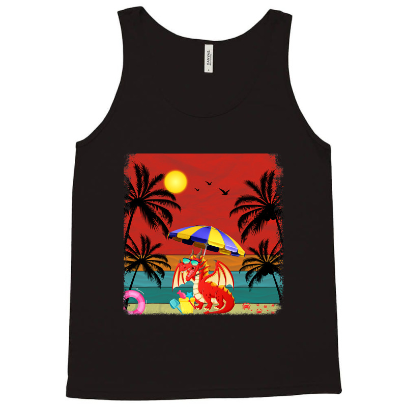 Beach Coconut Tree Retro Graphic Dragon Lover Summ Tank Top by whoretacarpal | Artistshot