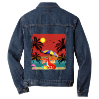 Beach Coconut Tree Retro Graphic Dragon Lover Summ Men Denim Jacket | Artistshot