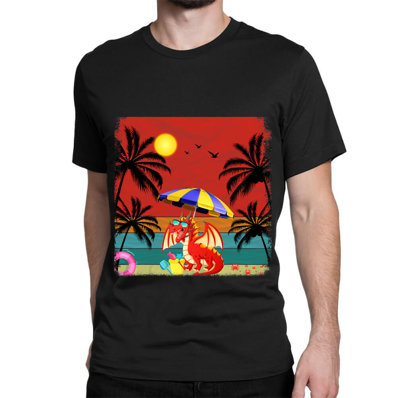 Beach Coconut Tree Retro Graphic Dragon Lover Summ Classic T-shirt by whoretacarpal | Artistshot