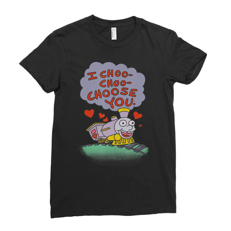 The Simpsons I Choo Choo Choose You Valentine's Da Ladies Fitted T-Shirt by longdanouj | Artistshot