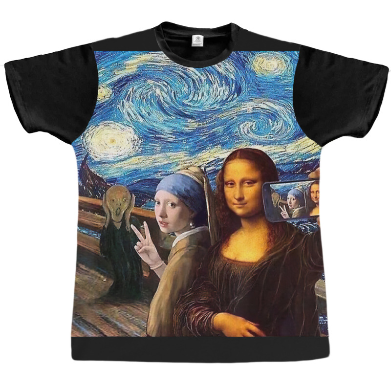 Mona Lisa Girl With A Pearl Earring The Scream Sta Graphic T-shirt by donellajeremykoa | Artistshot