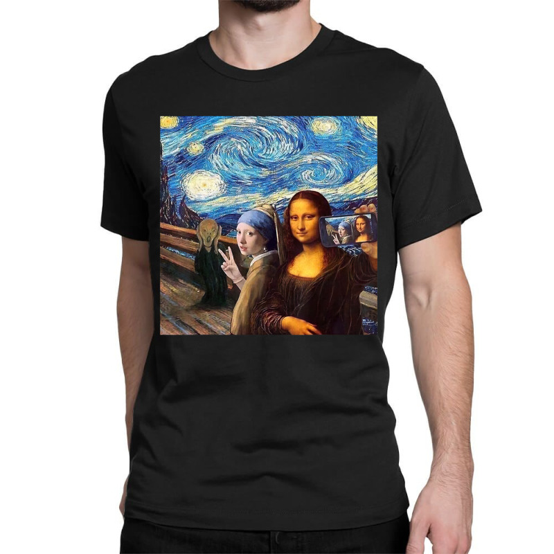 Mona Lisa Girl With A Pearl Earring The Scream Sta Classic T-shirt by donellajeremykoa | Artistshot