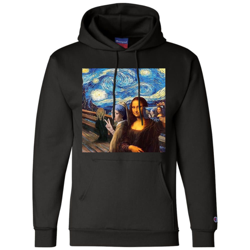 Mona Lisa Girl With A Pearl Earring The Scream Sta Champion Hoodie by donellajeremykoa | Artistshot