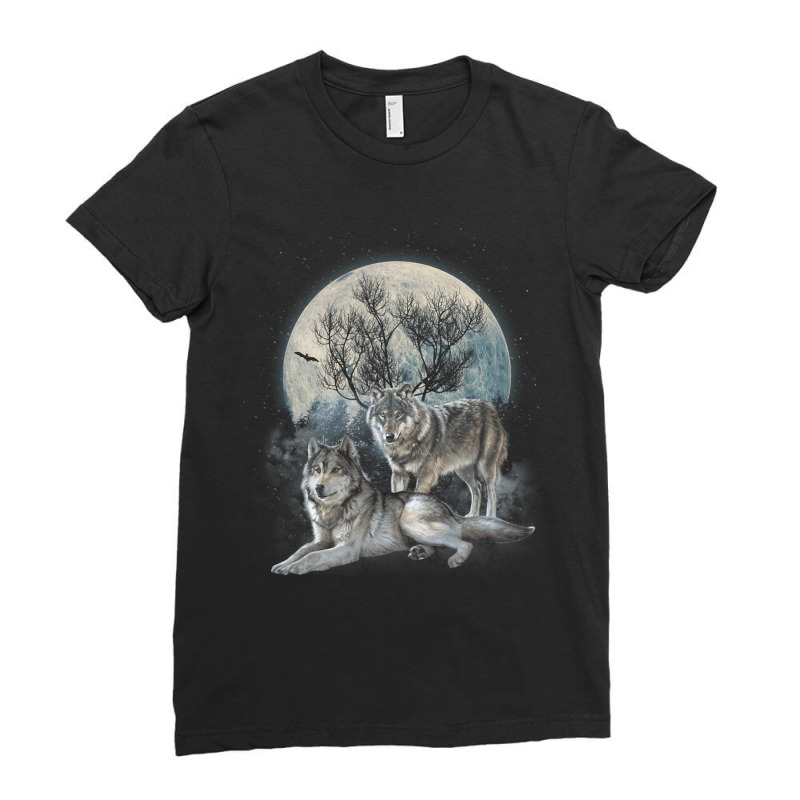 The Mountain Wolf Native American Wolf Lover Ladies Fitted T-Shirt by home12 | Artistshot