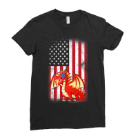 Dragon American Flag Boys Girls Men Women Fourth O Ladies Fitted T-shirt | Artistshot