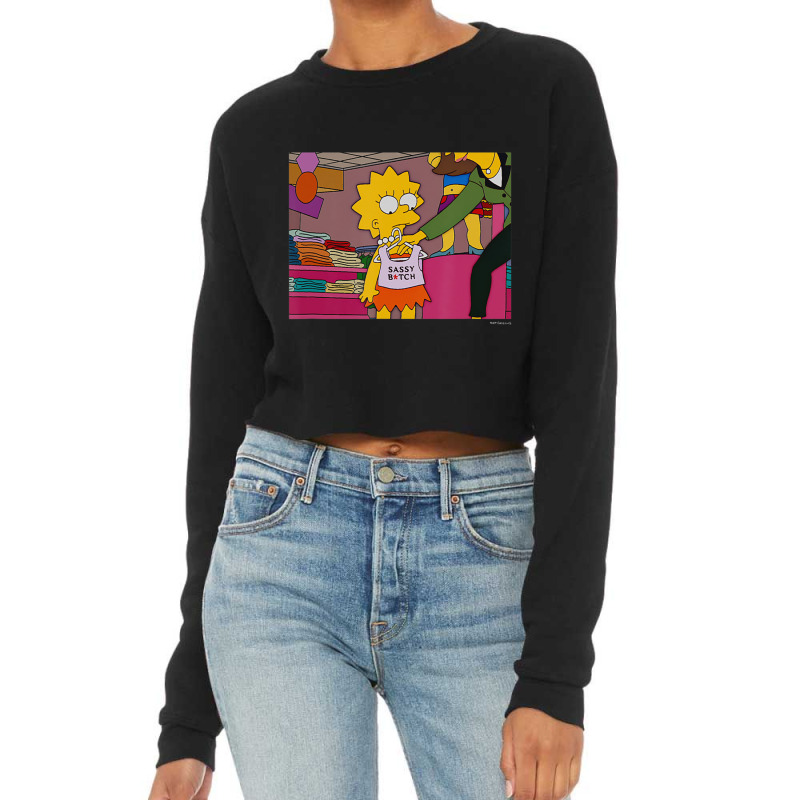 The Simpsons Lisa Sassy V1 Cropped Sweater by longdanouj | Artistshot