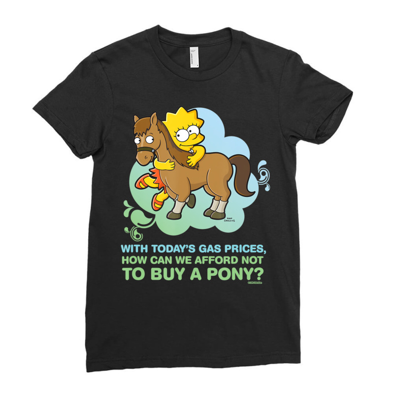 The Simpsons Lisa Simpson Buy A Pony Retro Ladies Fitted T-Shirt by longdanouj | Artistshot