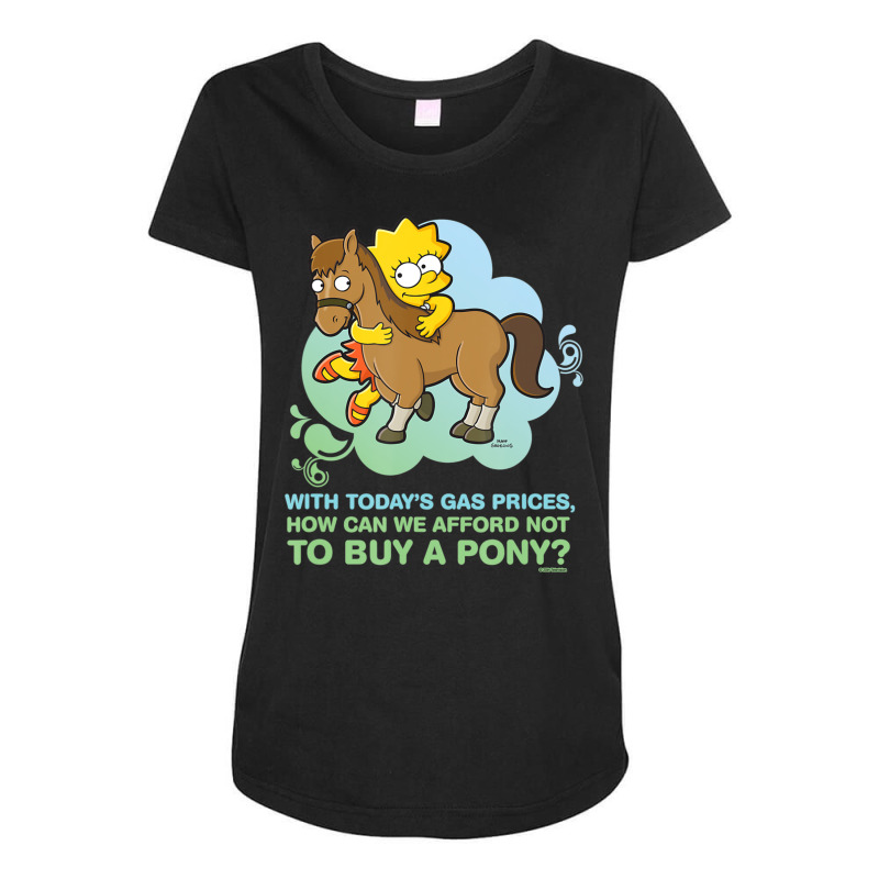 The Simpsons Lisa Simpson Buy A Pony Retro Maternity Scoop Neck T-shirt by longdanouj | Artistshot