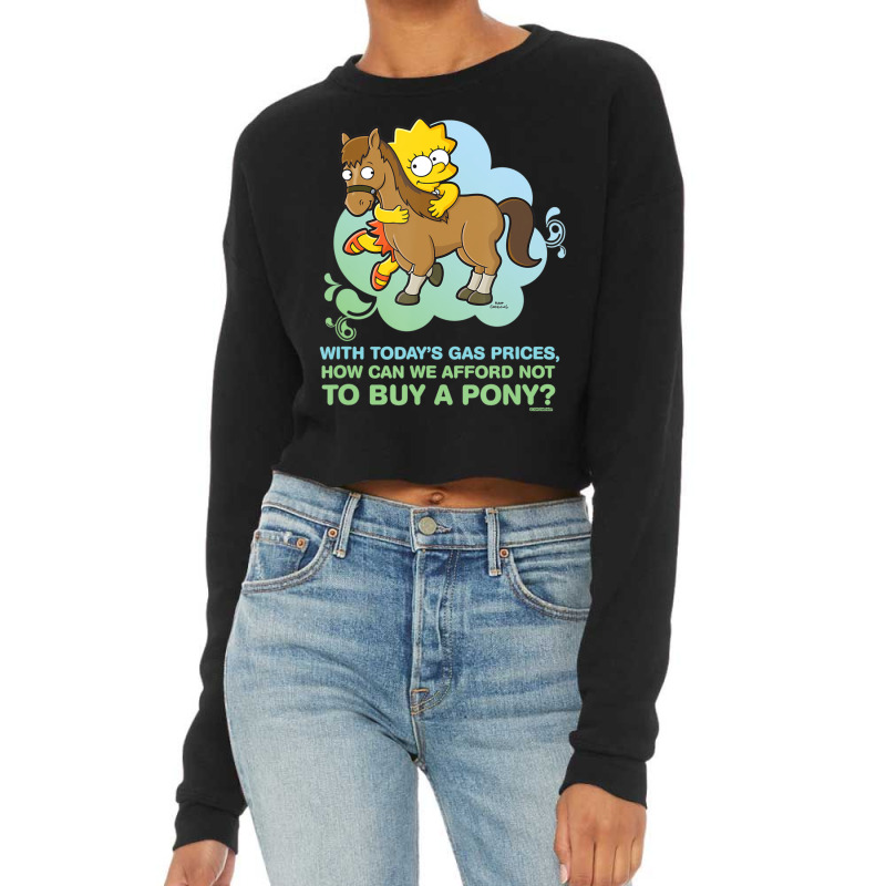 The Simpsons Lisa Simpson Buy A Pony Retro Cropped Sweater by longdanouj | Artistshot