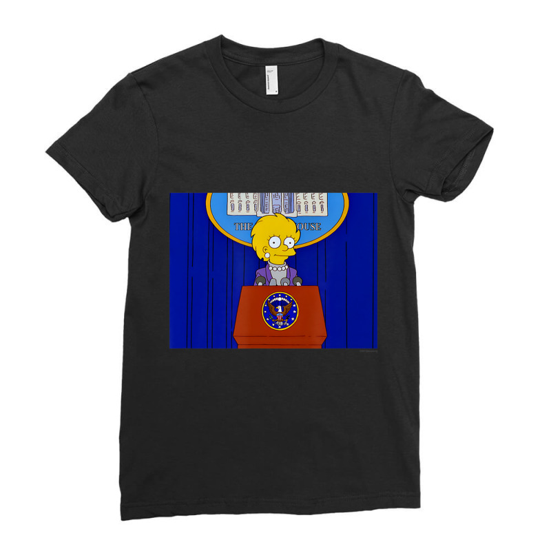 The Simpsons Lisa Simpson President Ladies Fitted T-Shirt by longdanouj | Artistshot